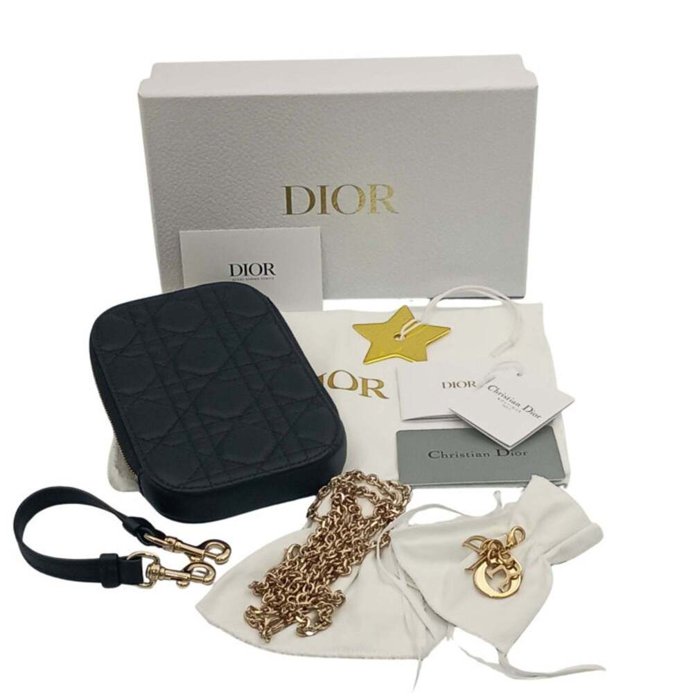 CHRISTIAN DIOR Black Leather Pochette Shoulder Bag - Picture 7 of 7
